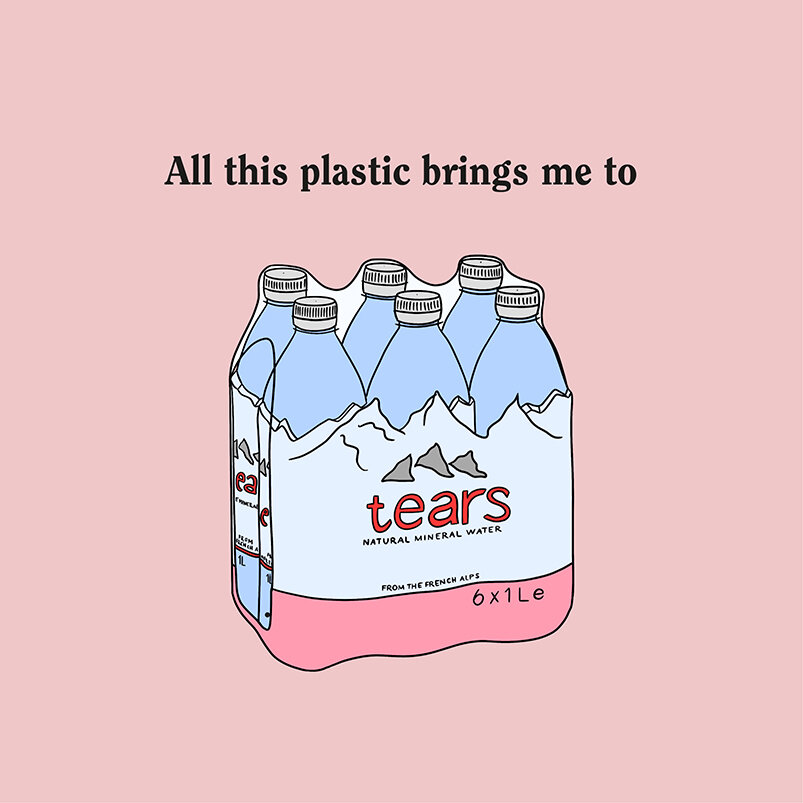 against plastic illustration