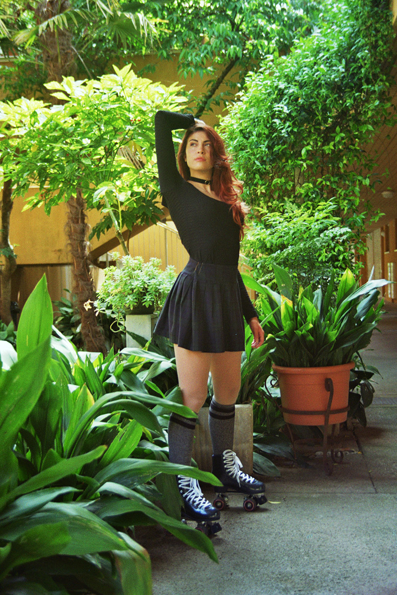 girl portrayed with plants on Pigiama Magazine